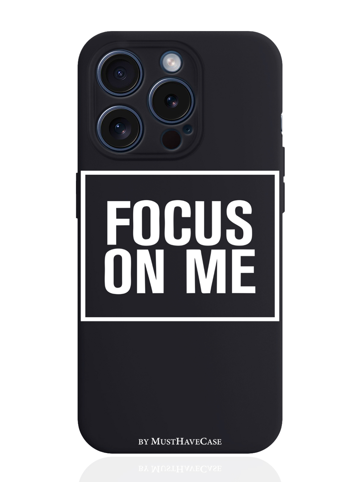 

Чехол для смартфона iPhone 15 Pro Focus on me силиконовый черный, Черный;белый