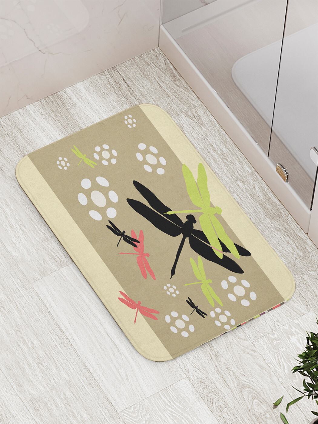 

Коврик противоскользящий JoyArty "Цветные стрекозы" для ванной, сауны, бассейна, 77х52 см, Цветные стрекозы