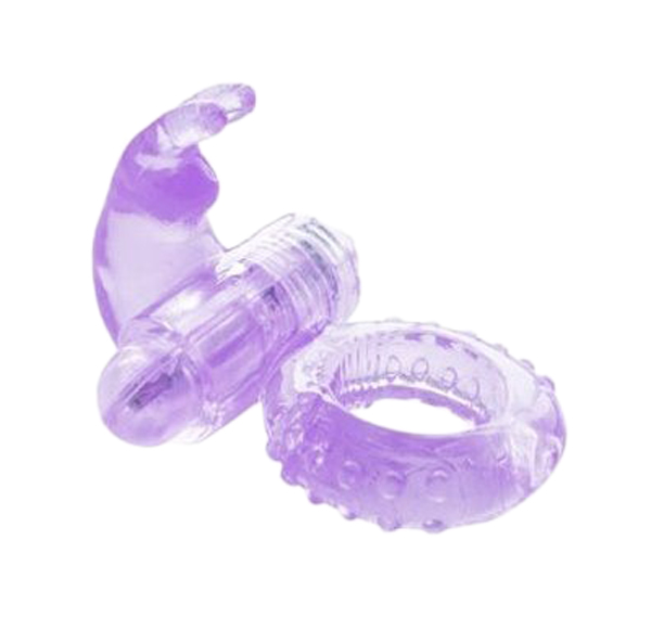 фото Фиолетовое вибрирующее кольцо с зайчиком erokay