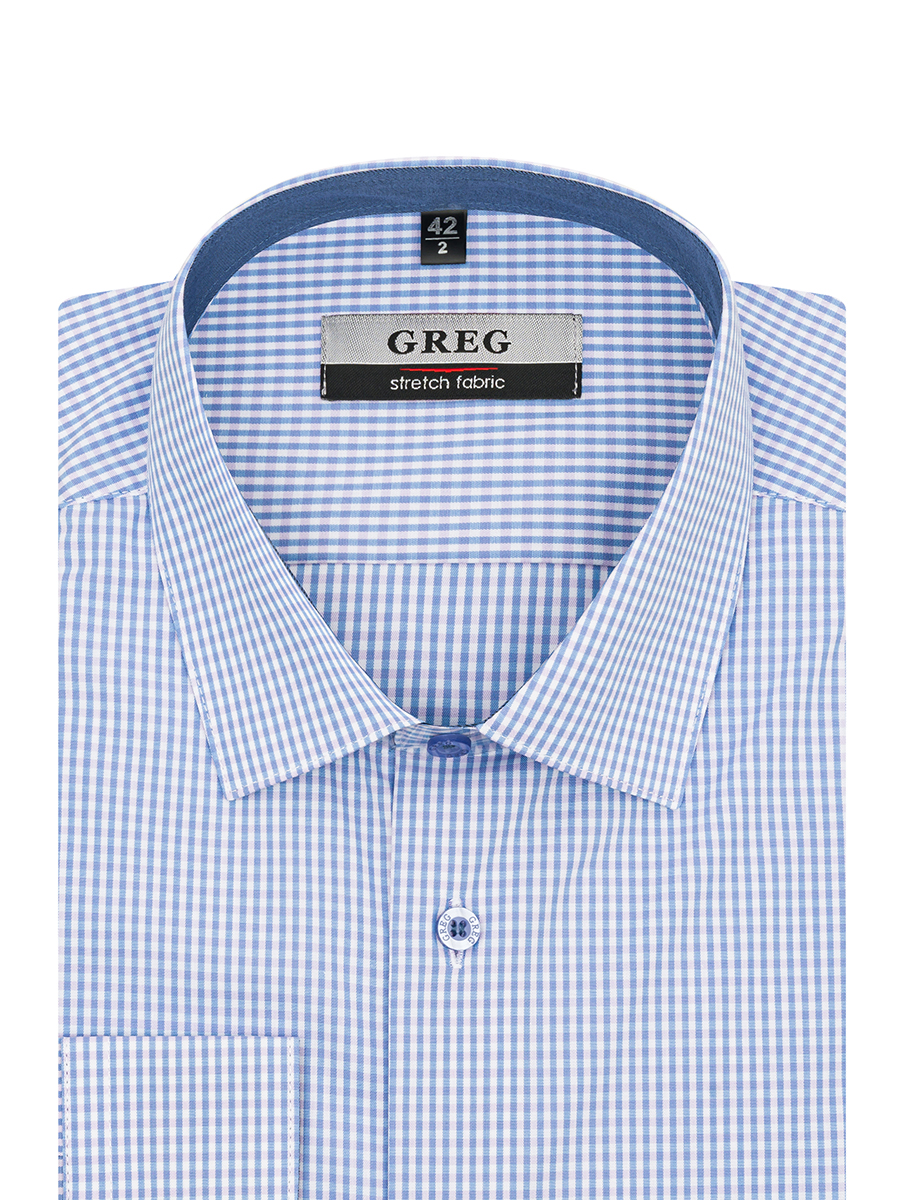 

Рубашка мужская Greg 00-00001148 голубая 39, Голубой, 00-00001148