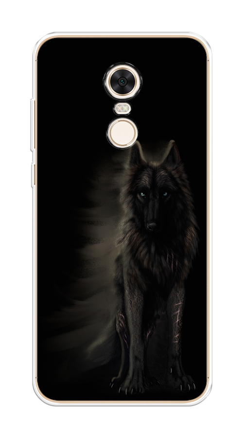 

Чехол на Xiaomi Redmi 5 Plus "Туманный волк", Черный, 33150-1