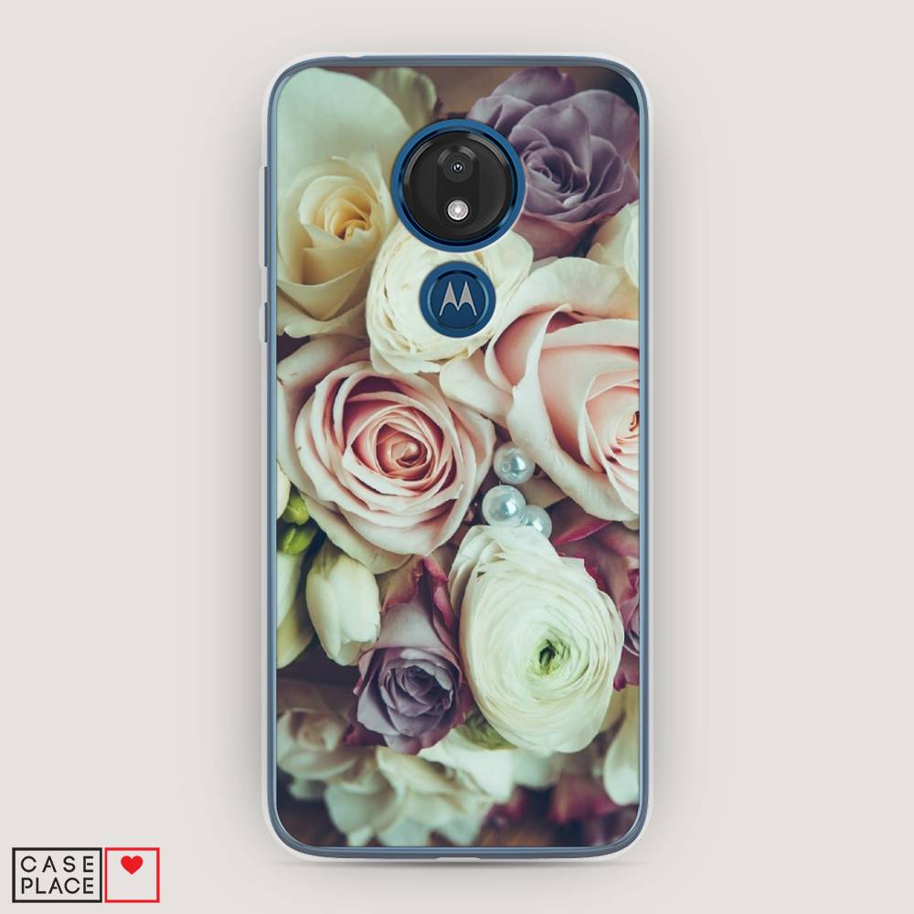 

Чехол на Motorola Moto G7 "Свадебный букет", Белый;фиолетовый, 241150-2