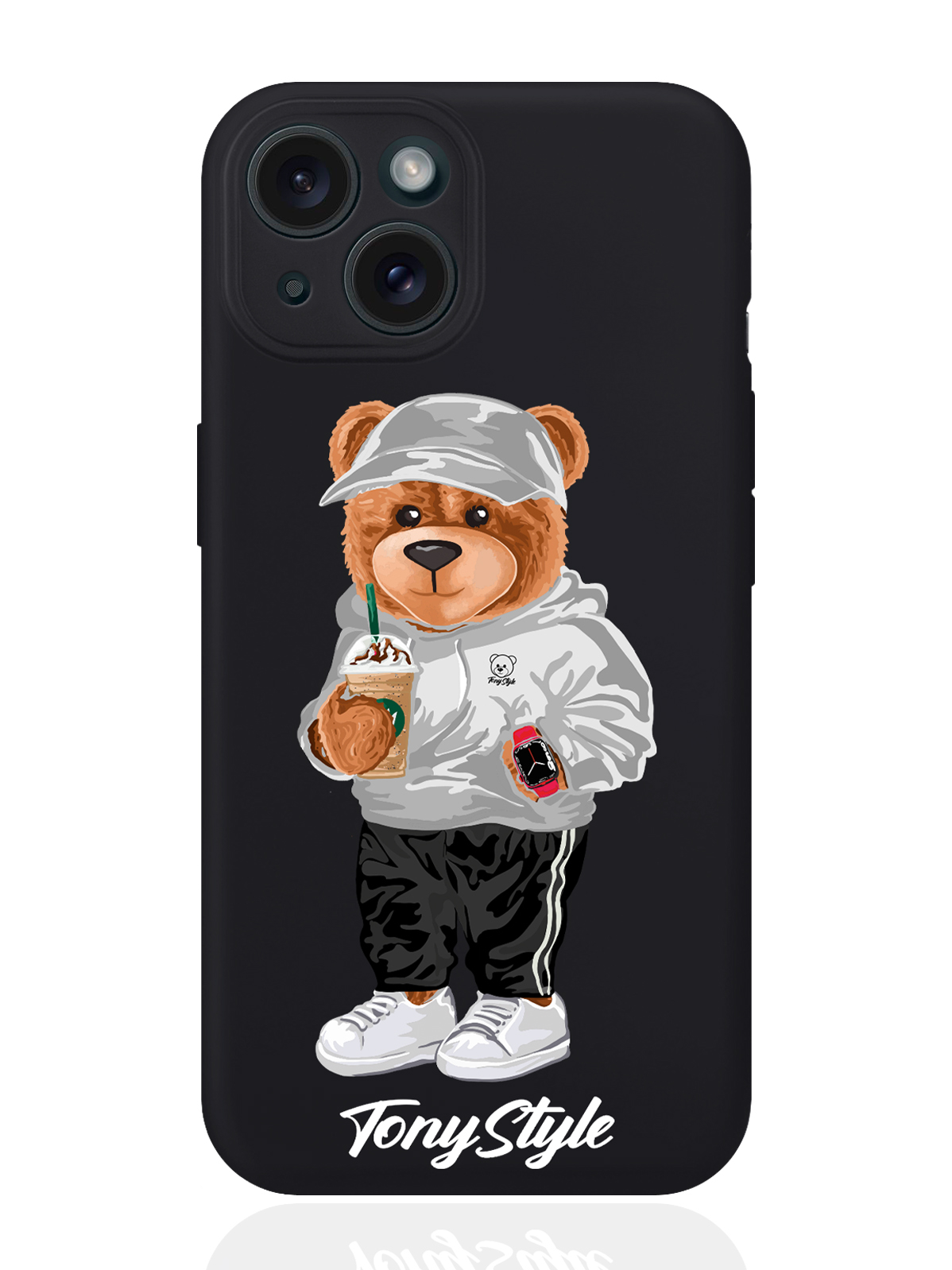 

Чехол для смартфона iPhone 15 Tony Style с кофе силиконовый черный, Серый;белый;черный