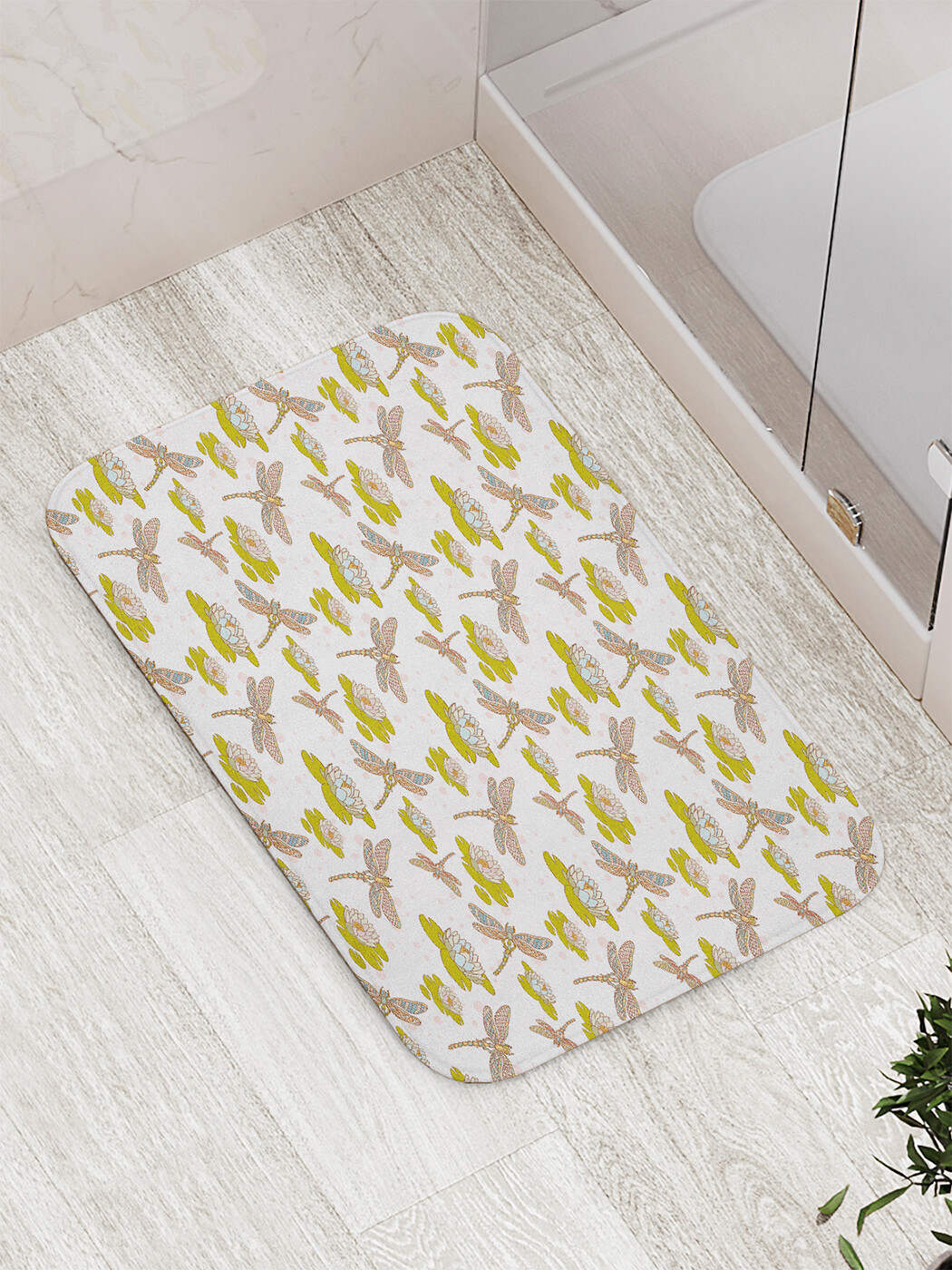 

Коврик противоскользящий JoyArty "Стрекоза у кувшинки" для ванной, сауны, бассейна,77х52см, Стрекоза у кувшинки