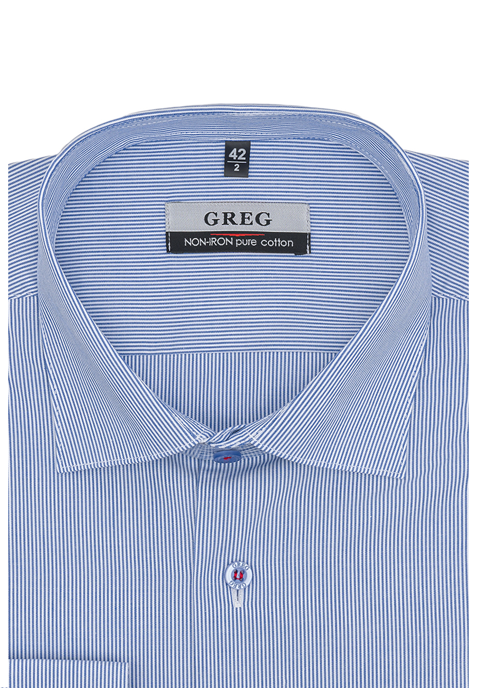 

Рубашка мужская Greg 01-00000807 голубая 40, Голубой, 01-00000807