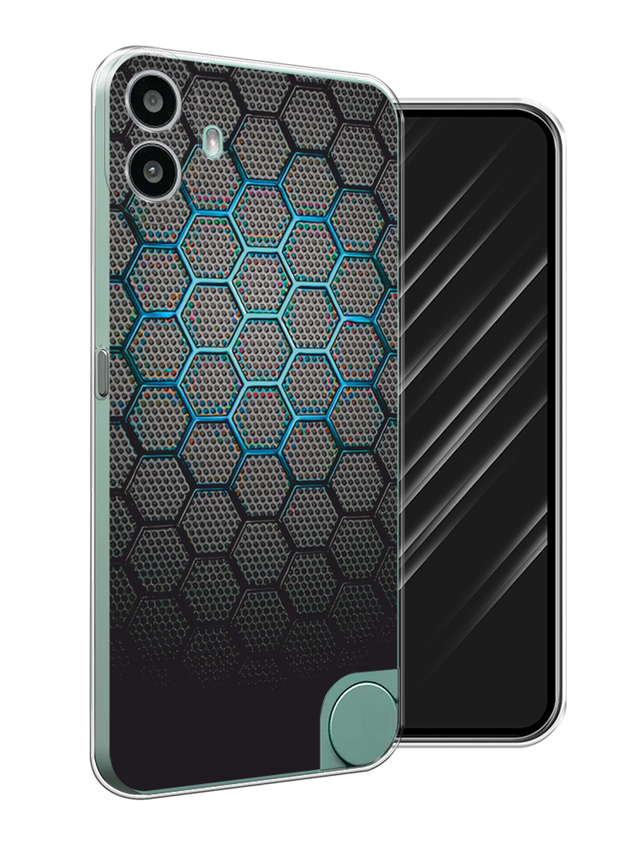 

Чехол Awog на CMF Phone 1 "Бирюзовые соты", Бирюзовый;синий;черный, 3300450-1