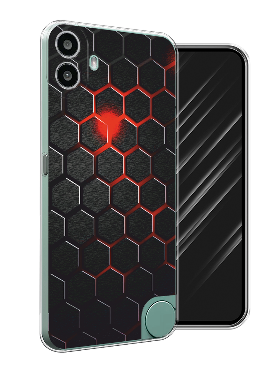 

Чехол Awog на CMF Phone 1 "Фон соты красные", Красный;черный, 3300450-1