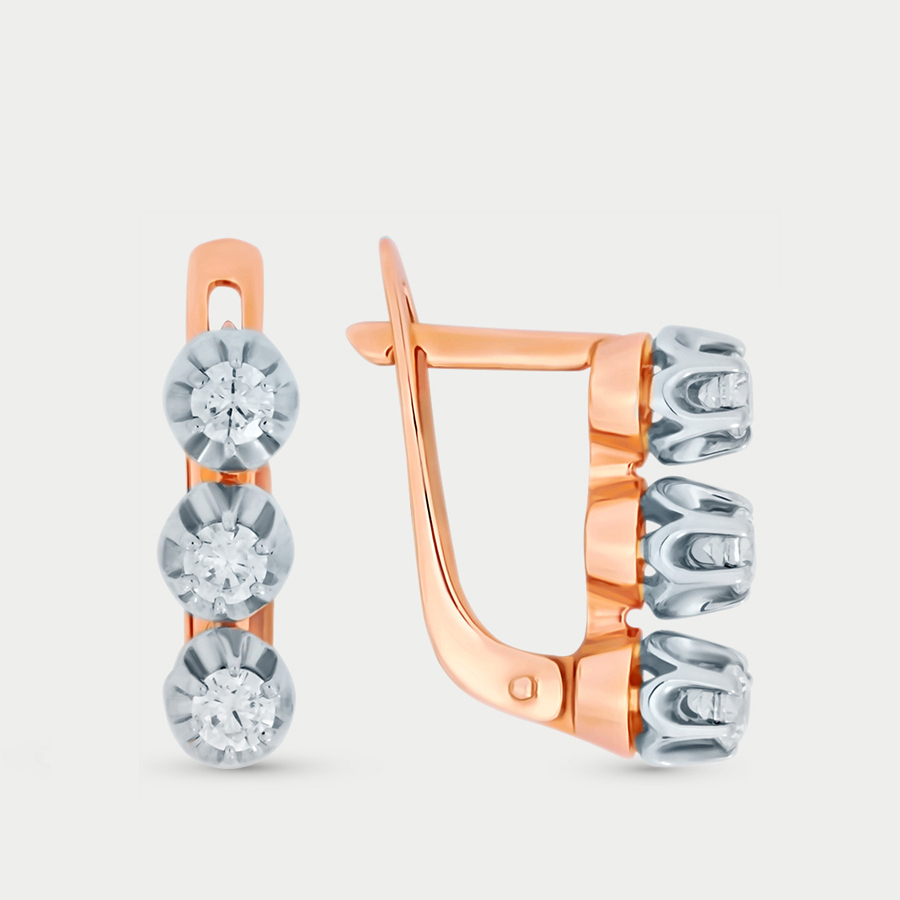 

Серьги из розового золота GOLD CENTER С-024, фианит, С-024