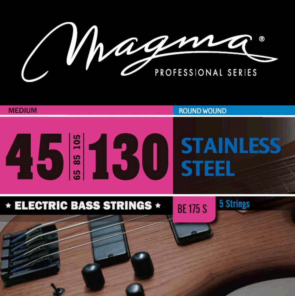 Комплект струн для 5-струнной бас-гитары Low B 45-130 Magma Strings BE175S 3311₽