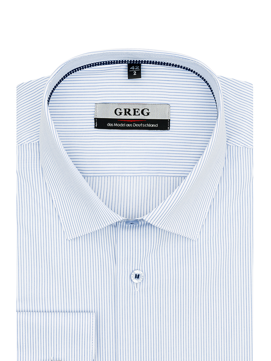 

Рубашка мужская Greg 00-00001145 голубая 44, Голубой, 00-00001145