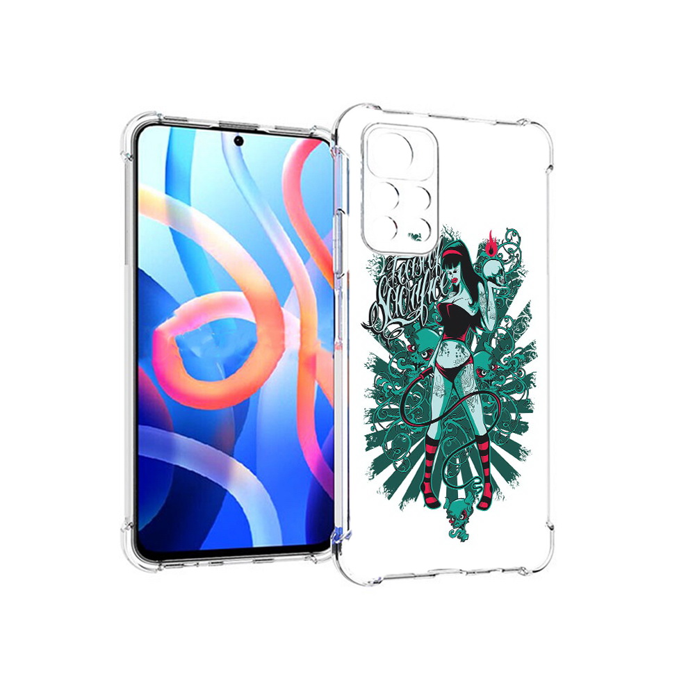 

Чехол MyPads Tocco для Xiaomi Poco M4 Pro 5G нарисованная девушка в татуировках, Прозрачный, Tocco
