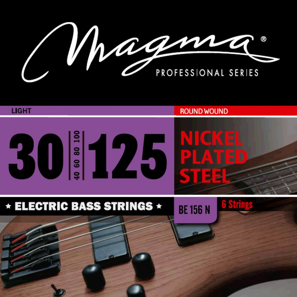 

Комплект струн для 6-струнной бас-гитары 30-125 Magma Strings BE156N, BE156N