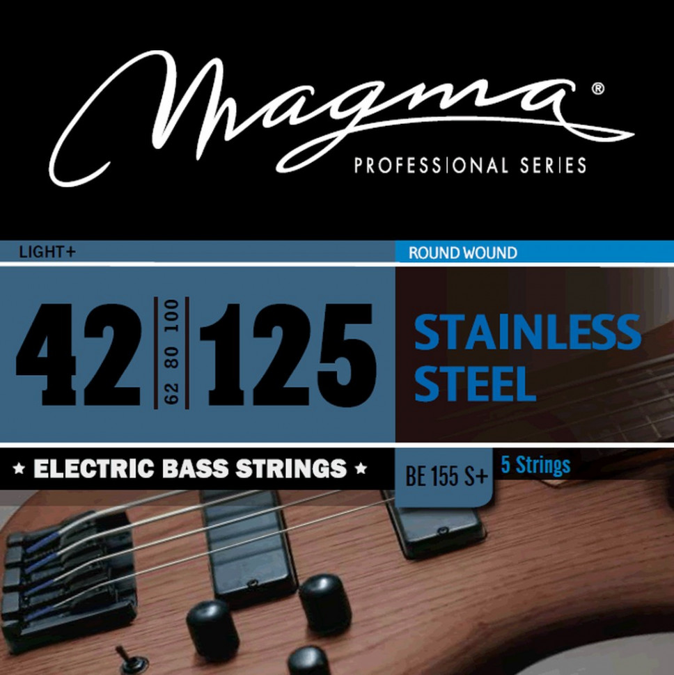 

Комплект струн для 5-струнной бас-гитары Low B 42-125 Magma Strings BE155S+, BE155Splus