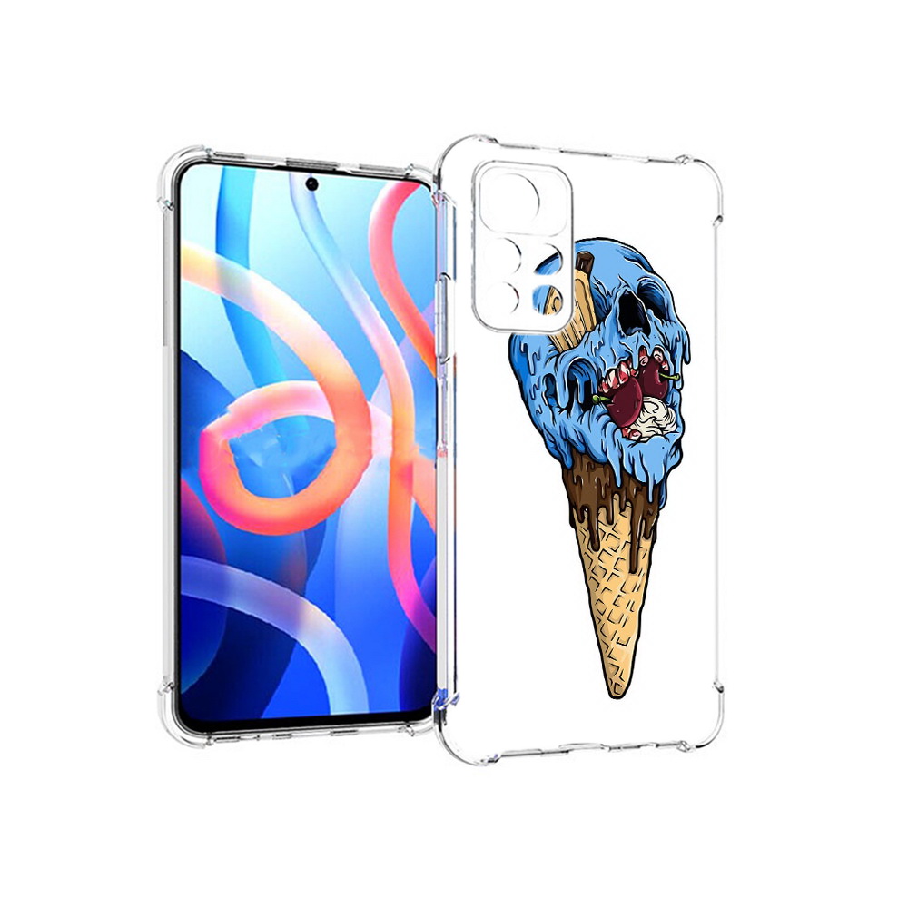 

Чехол MyPads Tocco для Xiaomi Poco M4 Pro 5G мороженное череп (PT200061.301.484), Прозрачный, Tocco