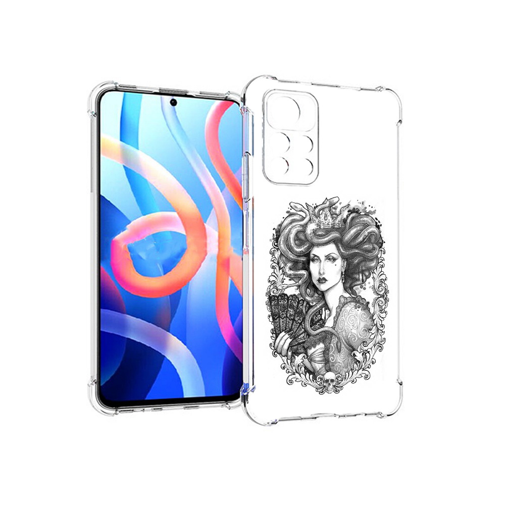 

Чехол MyPads Tocco для Xiaomi Poco M4 Pro 5G медуза черно белый (PT200061.301.472), Прозрачный, Tocco