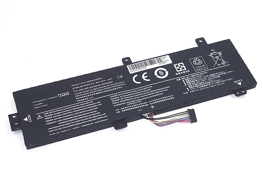 фото Аккумуляторная батарея для ноутбука lenovo ideapad 310-15abr (l15l2pb4-2s1p) 7.6v черная oem