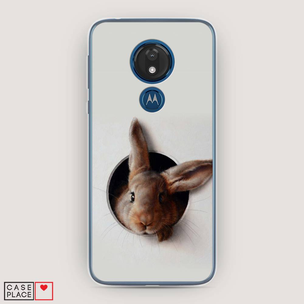 

Чехол для Motorola Moto G7 "Любопытный кролик", Серый;коричневый, 241150-1