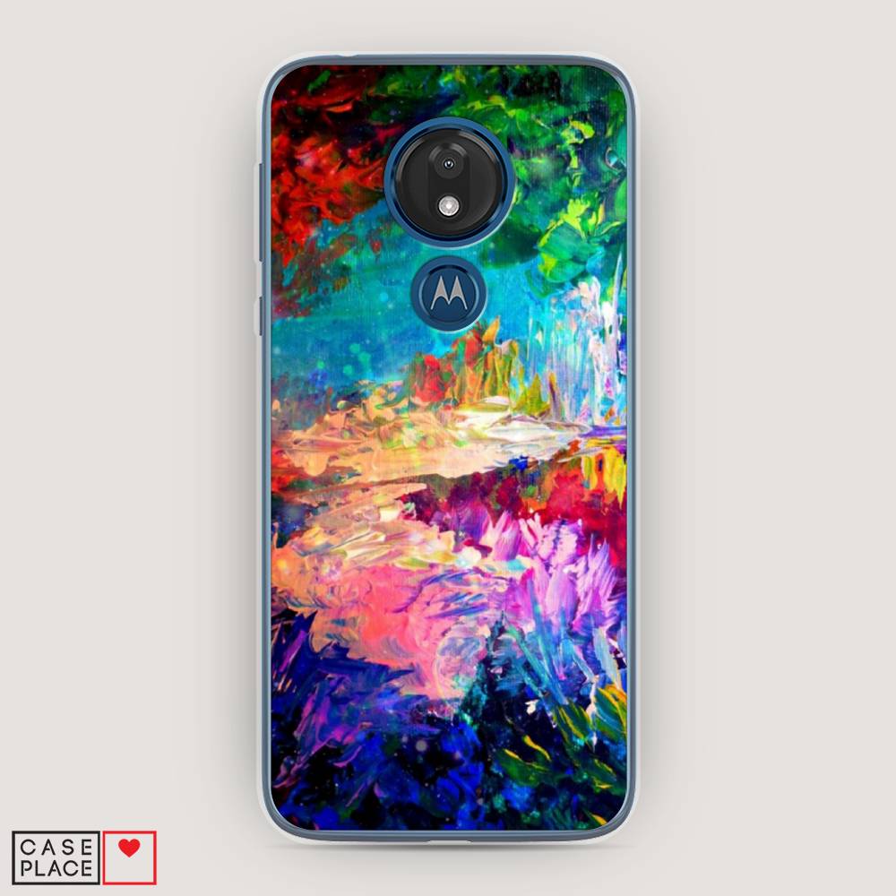

Чехол для Motorola Moto G7 "Лес-гуашь", Синий;розовый;зеленый, 241150-4