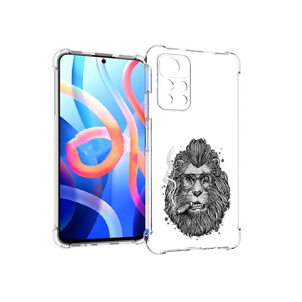 

Чехол MyPads Tocco для Xiaomi Poco M4 Pro 5G курящий лев (PT200061.301.432), Прозрачный, Tocco