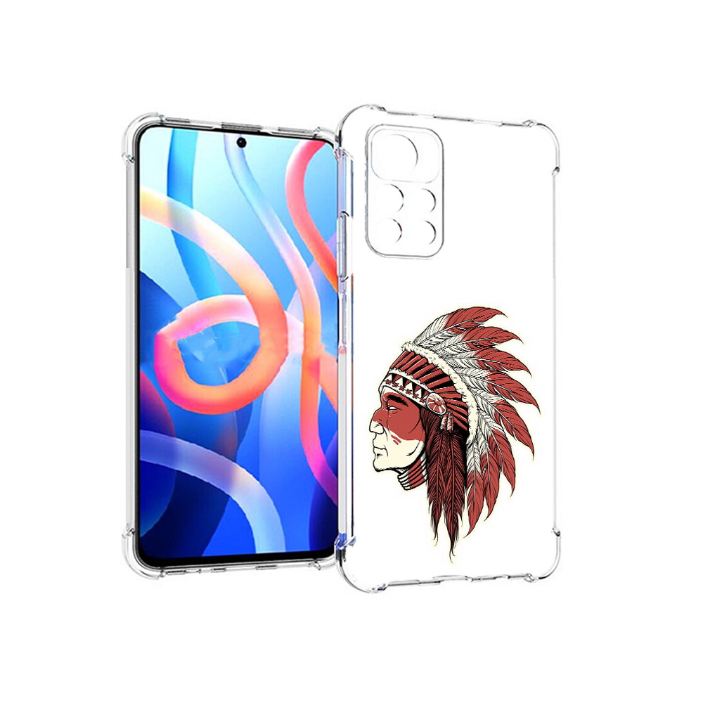 

Чехол MyPads Tocco для Xiaomi Poco M4 Pro 5G красный индеец (PT200061.301.411), Прозрачный, Tocco