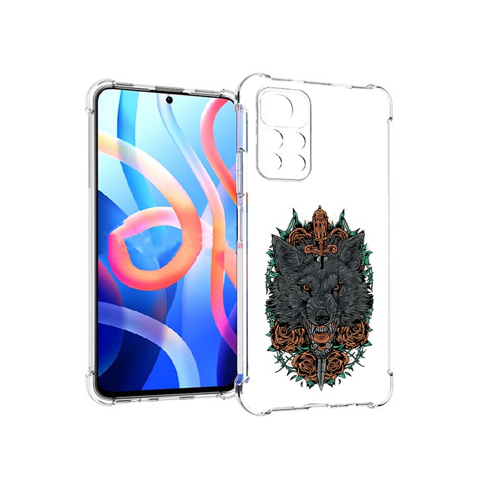 

Чехол MyPads Tocco для Xiaomi Poco M4 Pro 5G красивый злой волк (PT200061.301.409), Прозрачный, Tocco