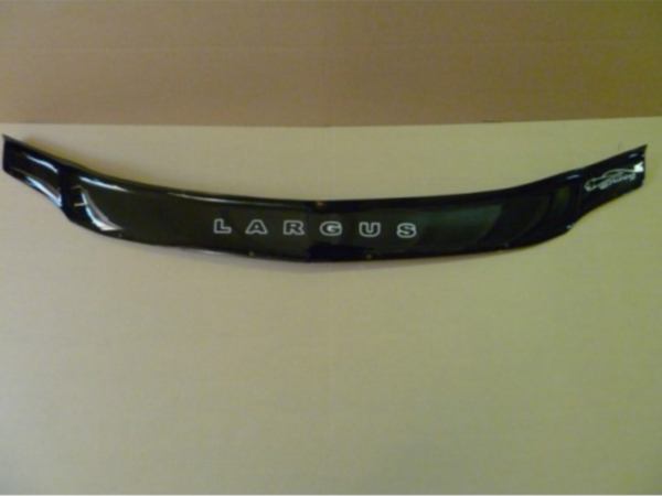 Дефлектор капота с надписью черный для ВАЗ (Lada) Largus (2012-2020)