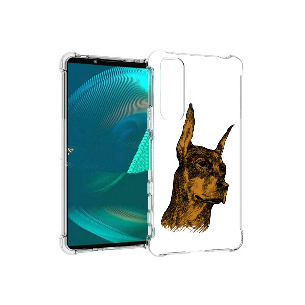 

Чехол MyPads Tocco для Sony Xperia 5 III скетч доберман (PT172137.231.605), Прозрачный, Tocco