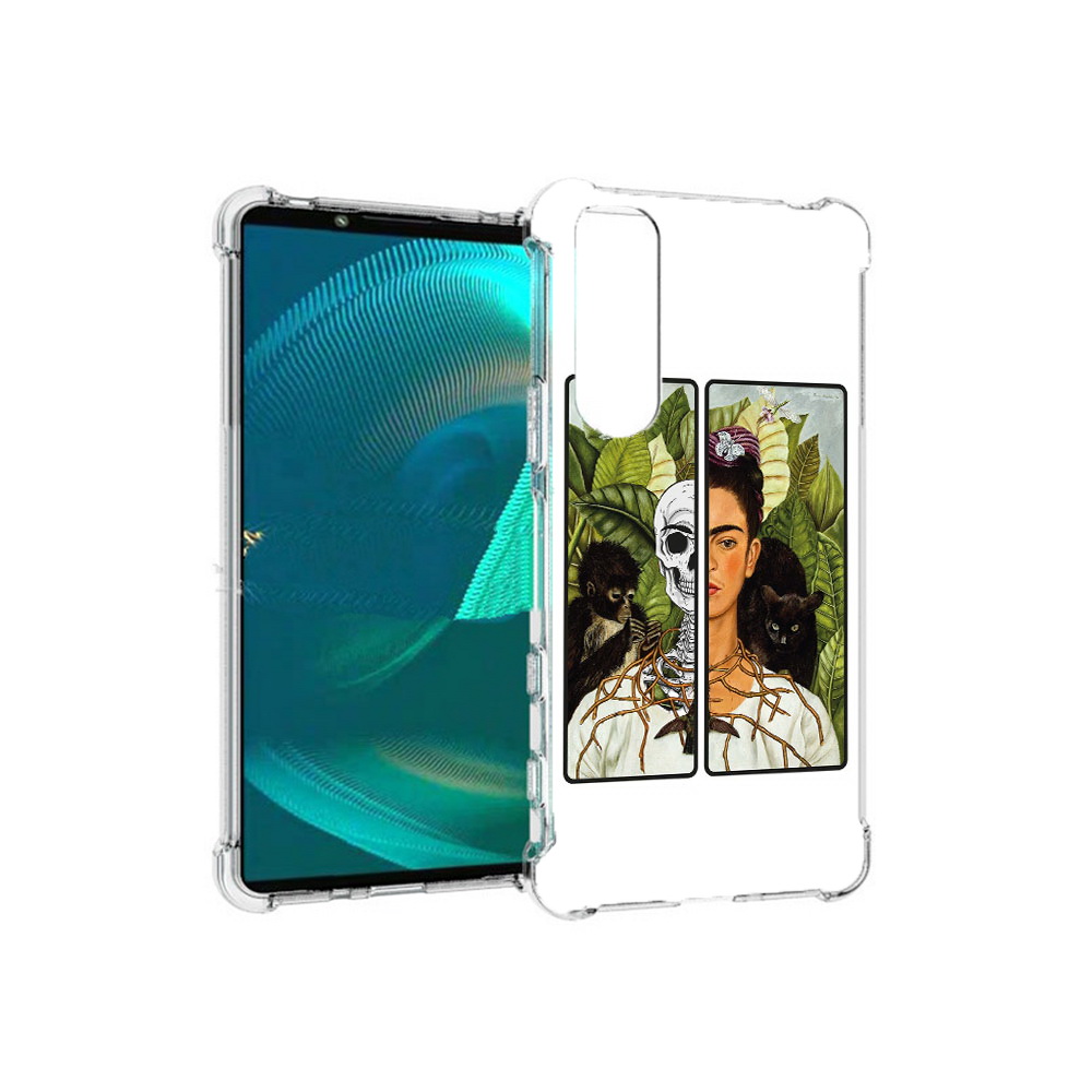 

Чехол MyPads Tocco для Sony Xperia 5 III сдвоенная картинка девушка скелет, Прозрачный, Tocco
