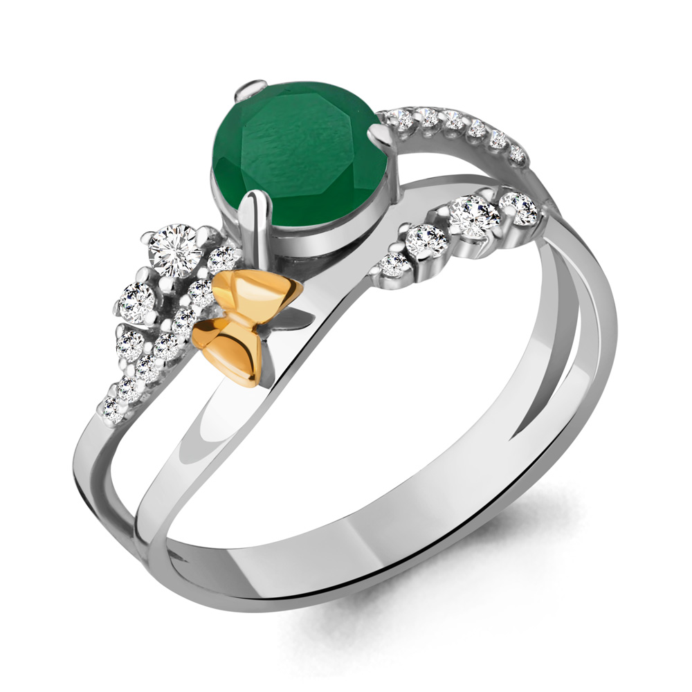 

Кольцо из серебра с агатом/фианитом р. Aquamarine 6572209А, 6572209А_925_р