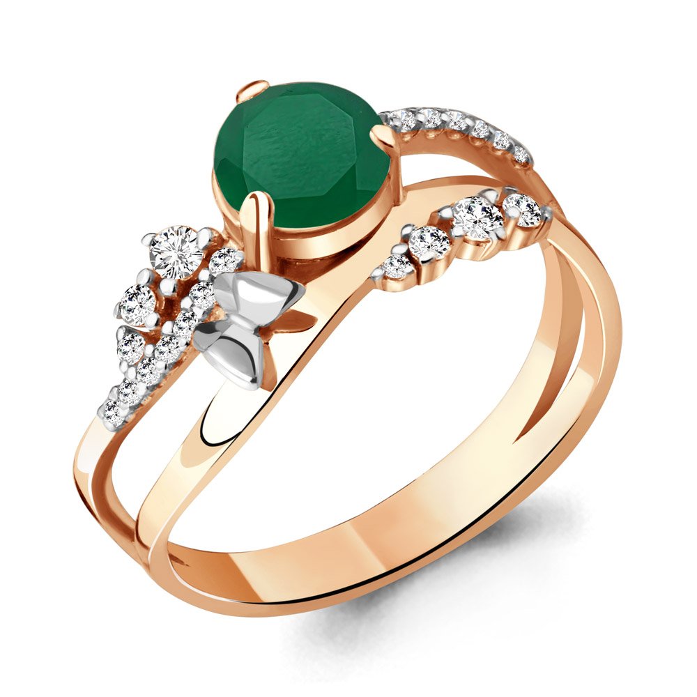

Кольцо из серебра с агатом/фианитом р., Aquamarine 6572209А, 6572209А_925_з
