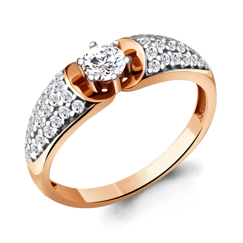 

Кольцо помолвочное из красного золота с фианитом р. Aquamarine 68815А, 68815А_585_кз