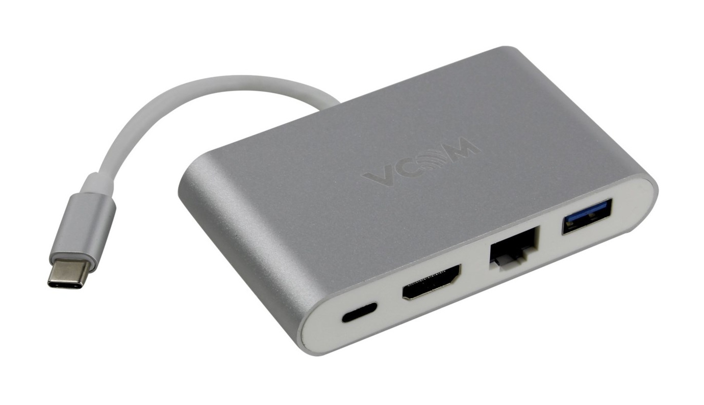 фото Док-станция vcom usb 3.1 type-c m - hdmi / usb 3.0 / rj45 / pd cu455