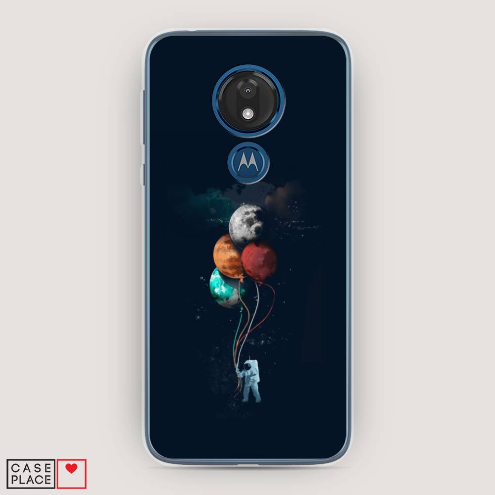 

Чехол для Motorola Moto G7 "Космонавт с шариками", Разноцветный, 241150-4