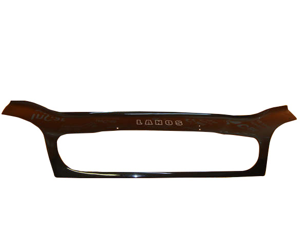 Дефлектор капота с надписью черный для Chevrolet Lanos (2005-2009)