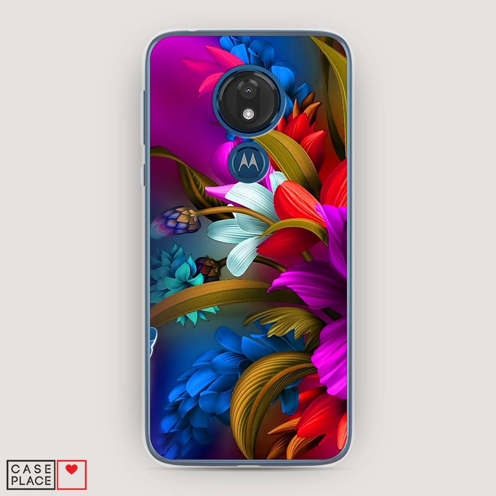 

Чехол для Motorola Moto G7 "Фантастические цветы", Фиолетовый;красный;синий, 241150-2
