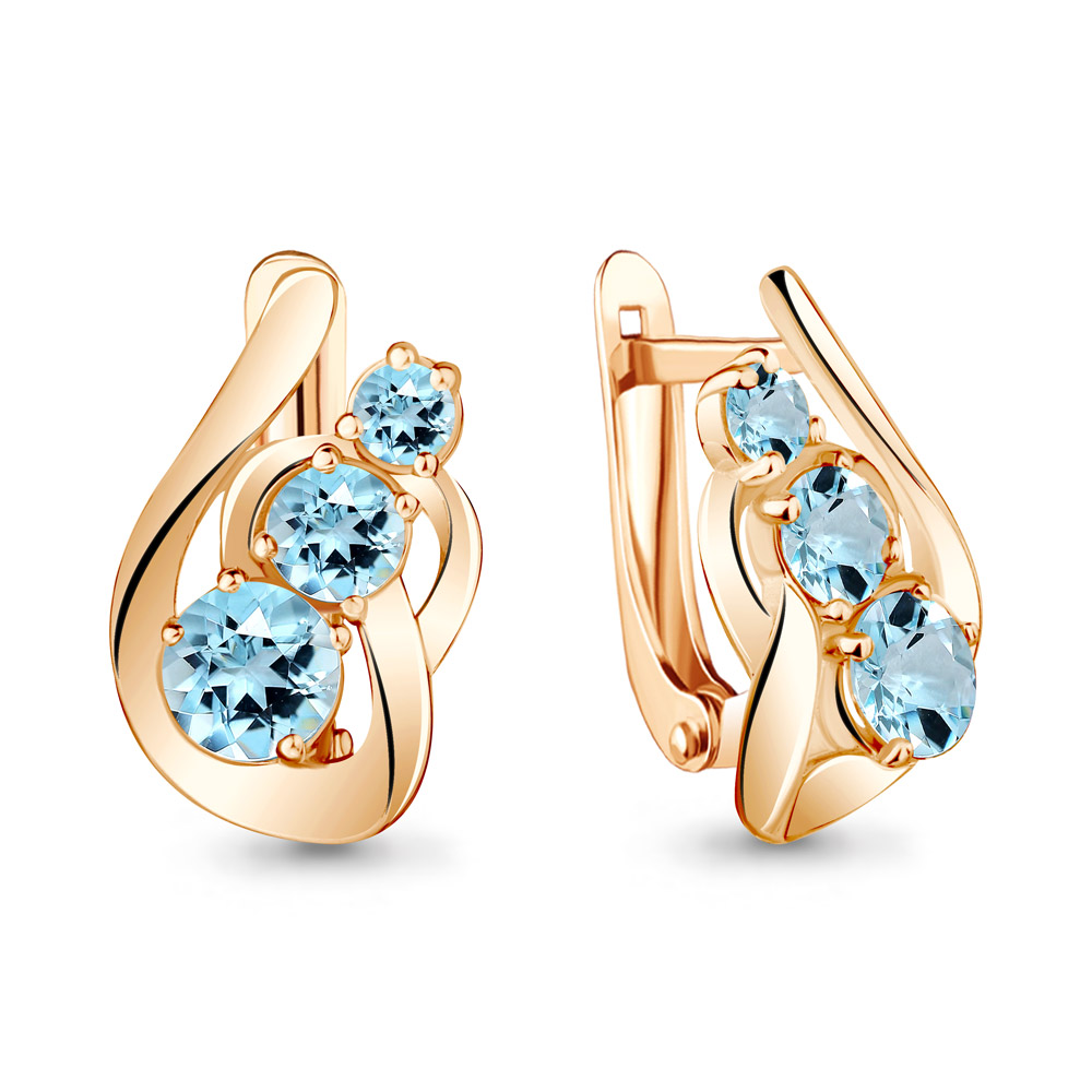

Серьги из серебра с топазом Aquamarine 4736402, 4736402_925_з