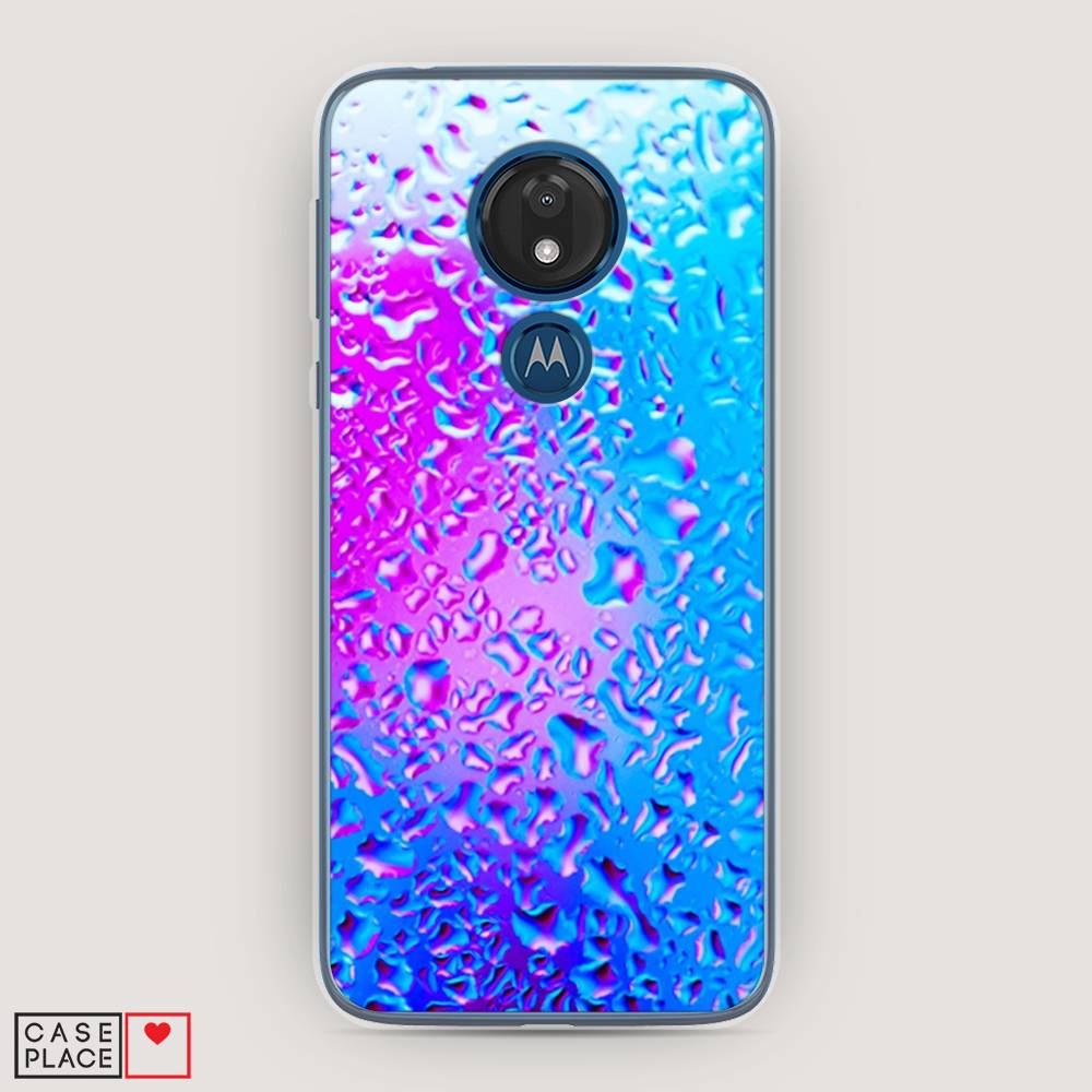 

Чехол для Motorola Moto G7 "Капли на стекле", Голубой;розовый, 241150-3