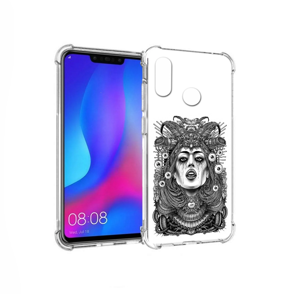 

Чехол MyPads Tocco для Huawei Nova 3 портрет девушки черно белый (PT115710.27.551), Прозрачный, Tocco