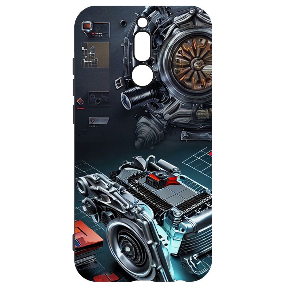 

Чехол-накладка Софт Моторы для Xiaomi Redmi 8, Черный
