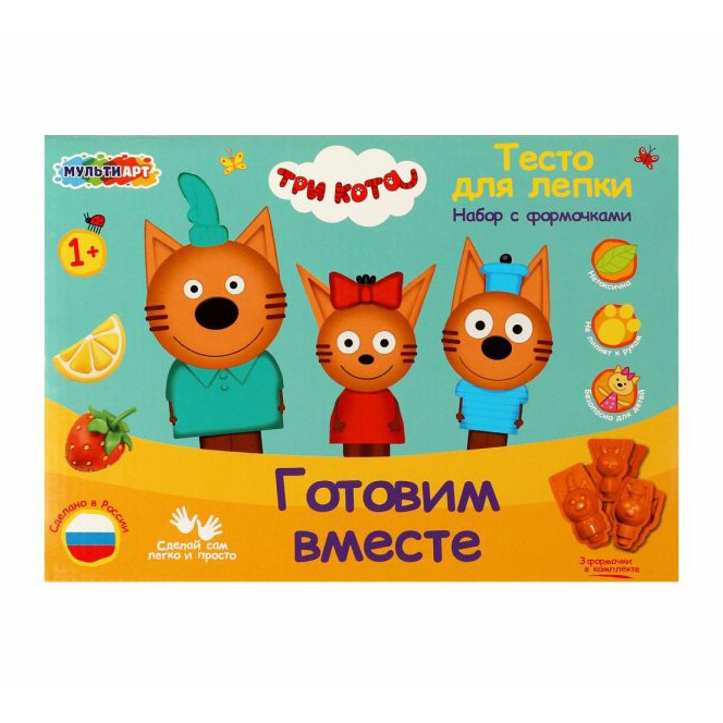

Набор для лепки Мульти Арт Три Кота полезное питание, Разноцветный