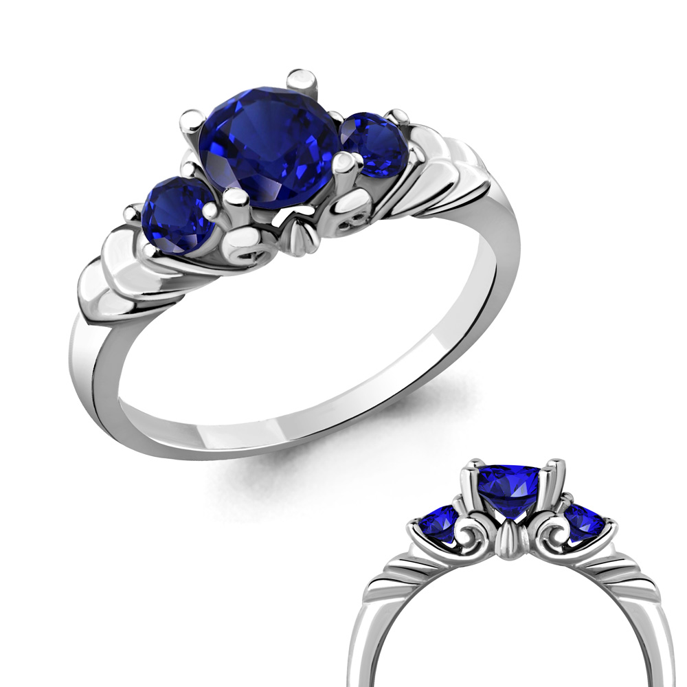 

Кольцо из серебра с сапфиром искусственным р. Aquamarine 63983Н, 63983Н_925_р