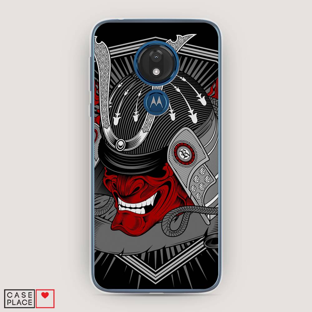 

Чехол для Motorola Moto G7 "Красная маска самурая", Белый;красный;черный, 241150-4