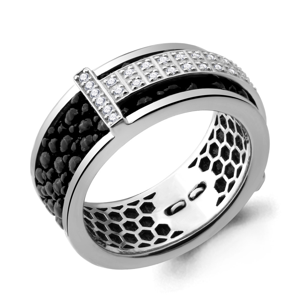 

Кольцо из белого золота с бриллиантом/кожей р. Aquamarine 963298, 963298_585_бз