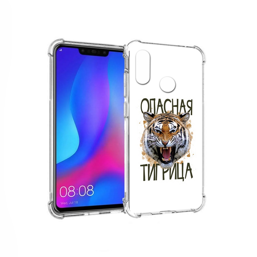 

Чехол MyPads Tocco для Huawei Nova 3 опасная тигрица (PT115710.27.527), Прозрачный, Tocco