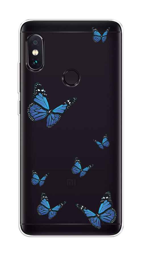 

Чехол на Xiaomi Redmi Note 5/Note 5 Pro "Blue butterflies", Синий;черный, 32750-1