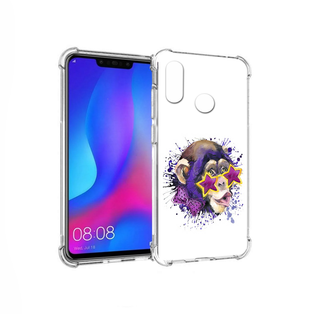 

Чехол MyPads Tocco для Huawei Nova 3 обезьяна в очках (PT115710.27.524), Прозрачный, Tocco