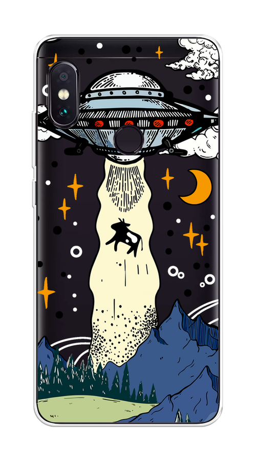 

Чехол на Xiaomi Redmi Note 5/Note 5 Pro "НЛО забирает корову", Бежевый;синий;желтый, 32750-1