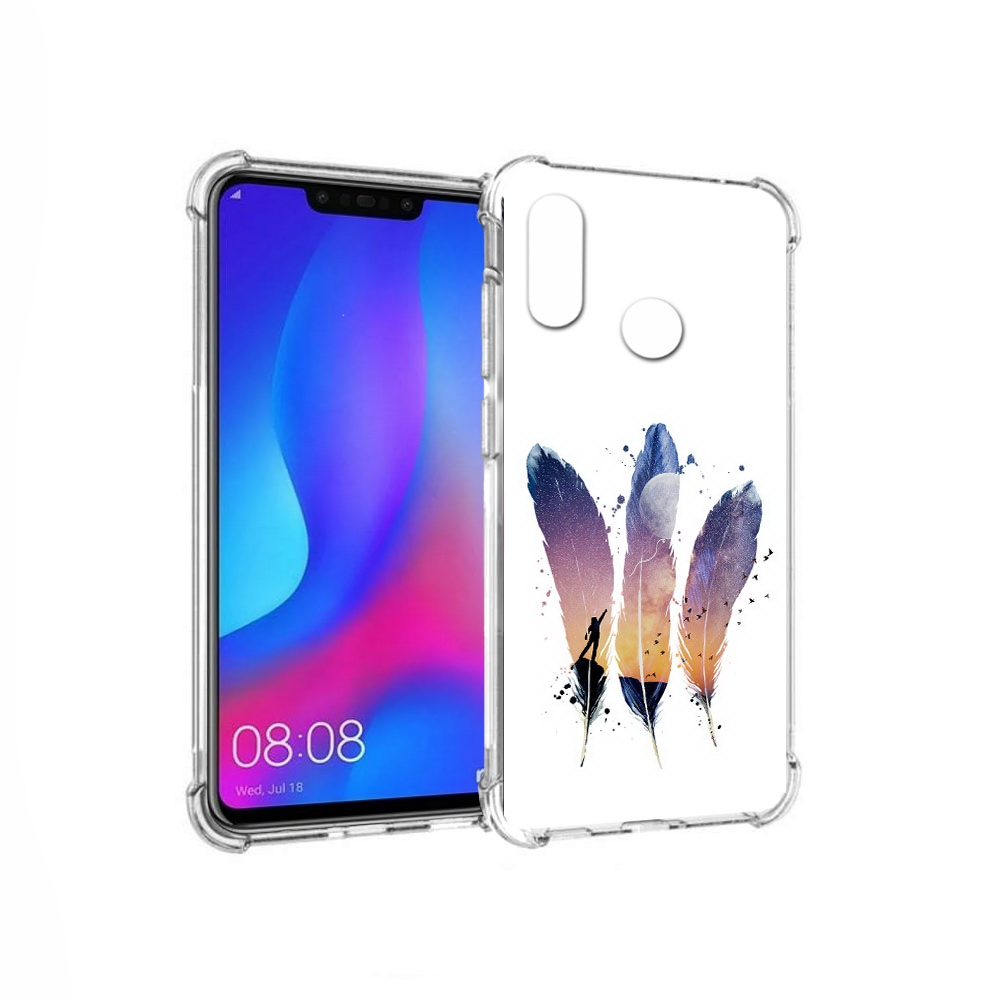 

Чехол MyPads Tocco для Huawei Nova 3 небесные перья (PT115710.27.519), Прозрачный, Tocco