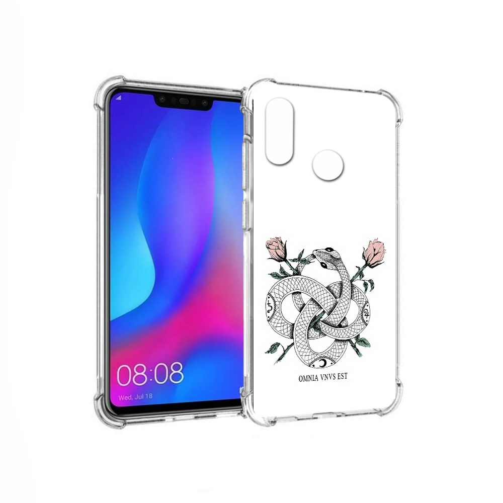 

Чехол MyPads Tocco для Huawei Nova 3 нарисованная змея абстракция (PT115710.27.502), Прозрачный, Tocco