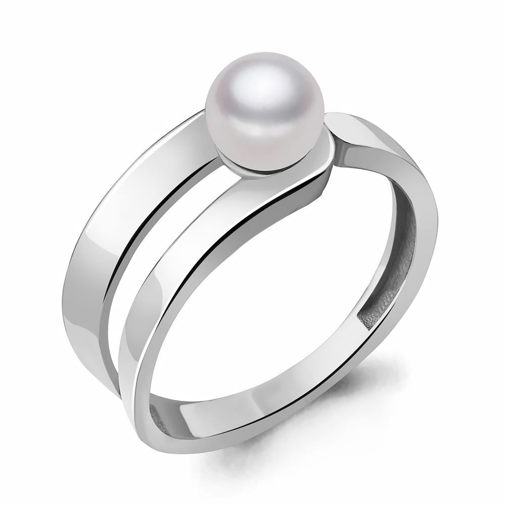 

Кольцо из серебра с жемчугом искусственным р., Aquamarine 68873, 68873_925_р